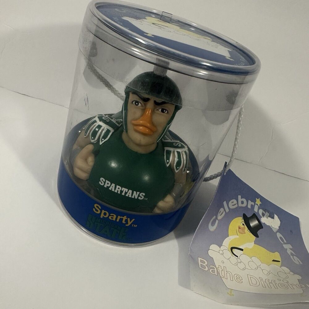 Celebriducks Michigan State Spartans Mascot Sparty Rubber Duck 2002 First EDT